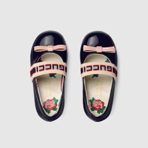 Gucci Toddler Ballet Flat With Gucci Stripe